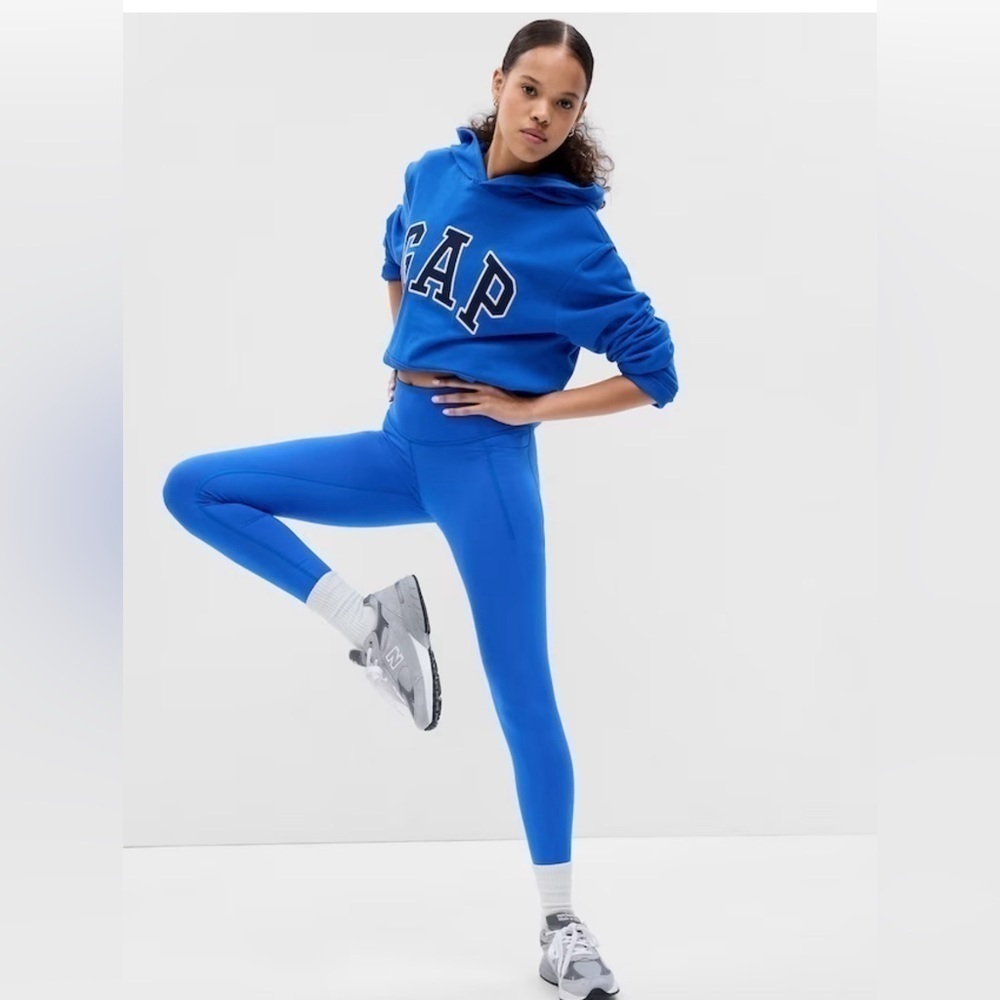 NWT Gap GapFit blue recycled power full length high compression blue leggings XS